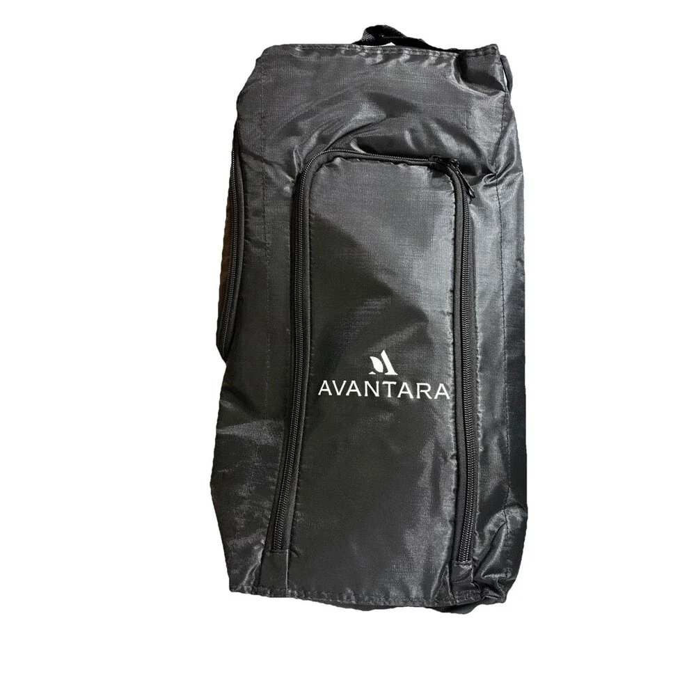Insulated Food Bag Travel Food Tote Black Soft W/ Adjustable Strap Cold Packs L